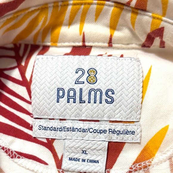 Palm Leaf Tropical Pattern Polo Shirt by 28 Palms Size XL  ~ Excellent - Picture 2 of 8
